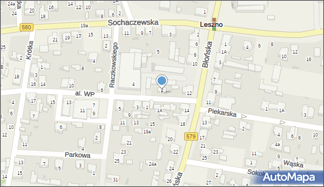 Leszno, Błońska, 12A, mapa Leszno