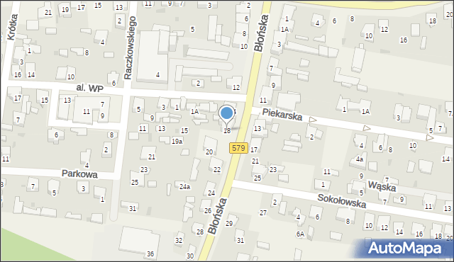 Leszno, Błońska, 18, mapa Leszno