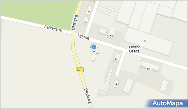 Leszno, Błońska, 63, mapa Leszno