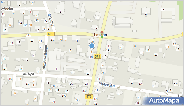 Leszno, Błońska, 8A, mapa Leszno