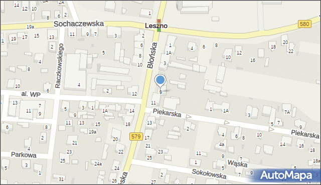 Leszno, Błońska, 9, mapa Leszno