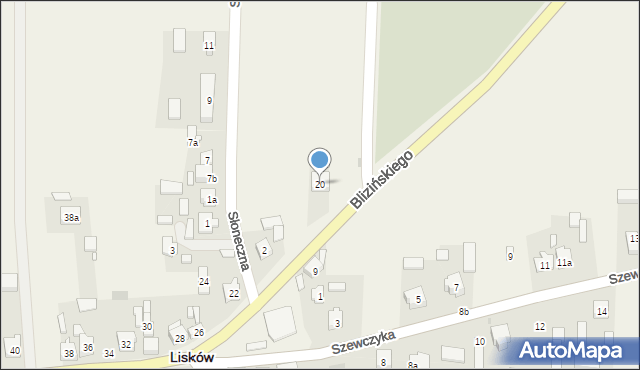 Lisków, Blizińskiego Wacława, ks., 20, mapa Lisków