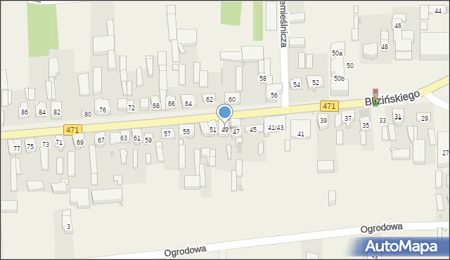 Lisków, Blizińskiego Wacława, ks., 49, mapa Lisków