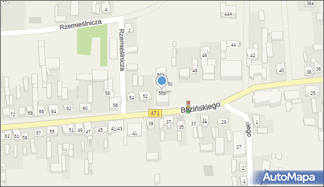 Lisków, Blizińskiego Wacława, ks., 50b, mapa Lisków