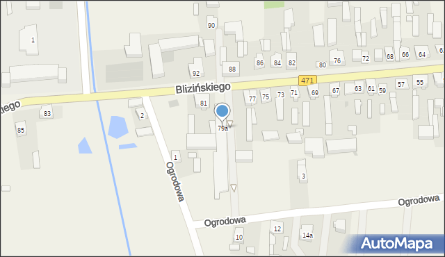 Lisków, Blizińskiego Wacława, ks., 79a, mapa Lisków