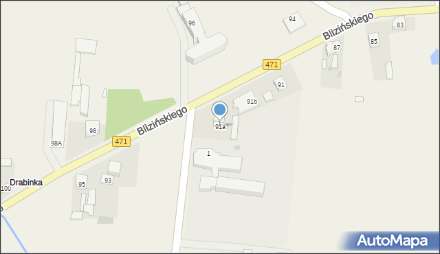 Lisków, Blizińskiego Wacława, ks., 91a, mapa Lisków