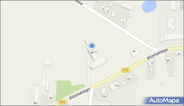 Lisków, Blizińskiego Wacława, ks., 96, mapa Lisków