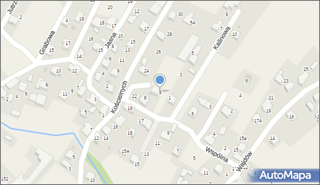 Łodygowice, Błękitna, 4, mapa Łodygowice