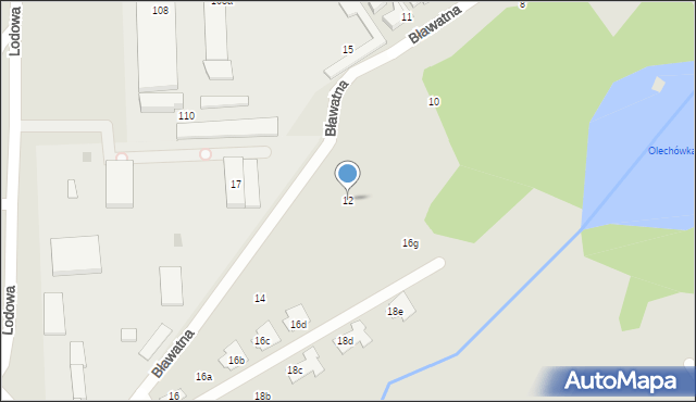 Łódź, Bławatna, 12, mapa Łodzi