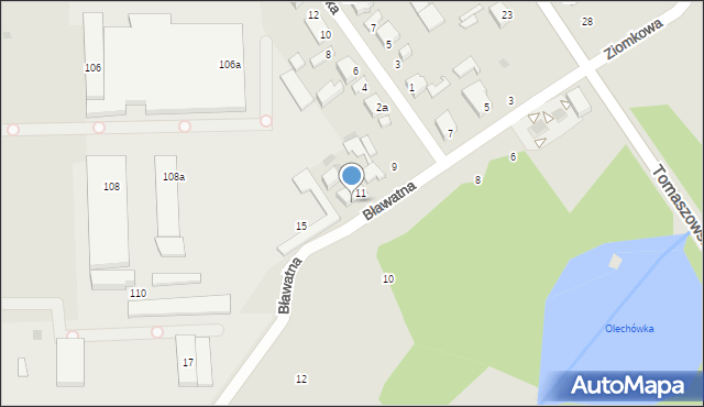 Łódź, Bławatna, 13, mapa Łodzi