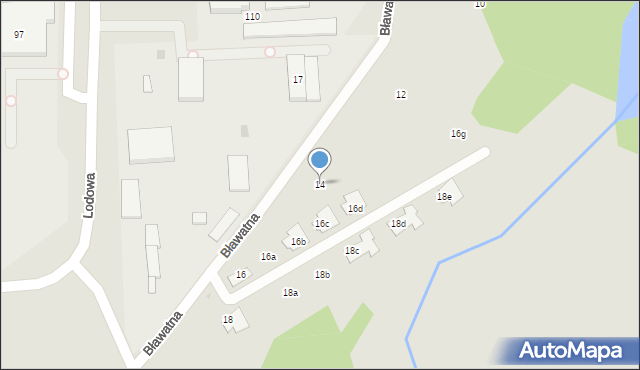 Łódź, Bławatna, 14, mapa Łodzi
