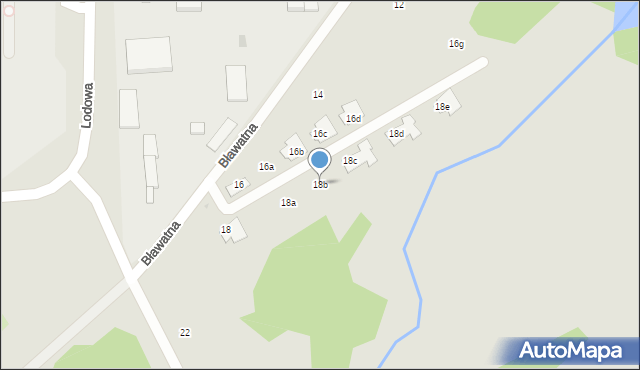 Łódź, Bławatna, 18b, mapa Łodzi