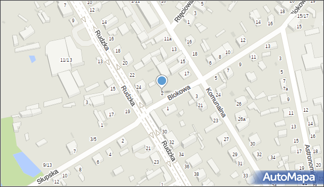 Łódź, Blokowa, 2, mapa Łodzi