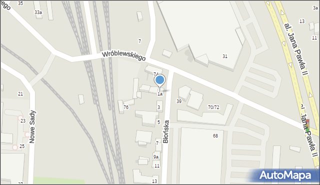 Łódź, Błońska, 1a, mapa Łodzi