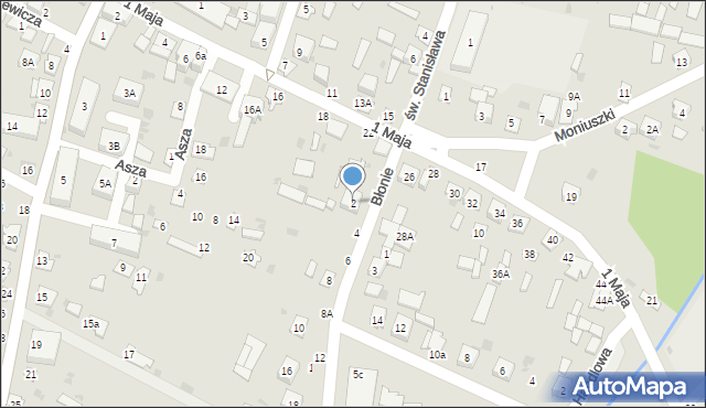 Łosice, Błonie, 2, mapa Łosice