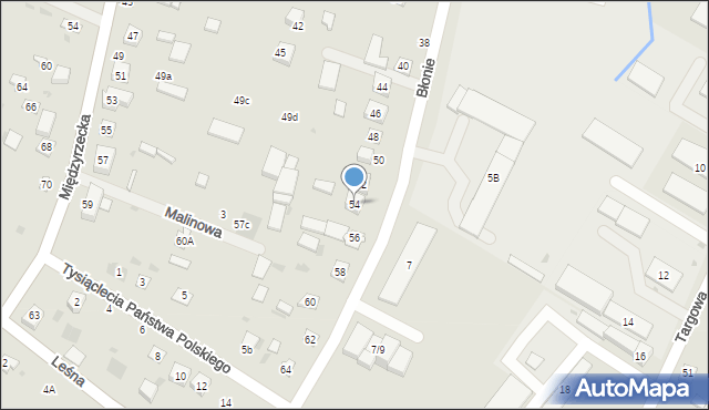 Łosice, Błonie, 54, mapa Łosice