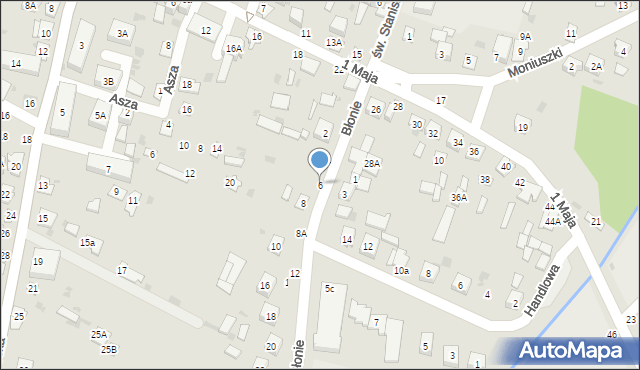 Łosice, Błonie, 6, mapa Łosice