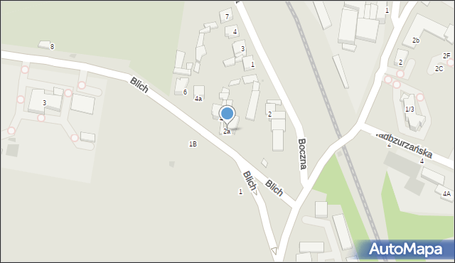 Łowicz, Blich, 2a, mapa Łowicza