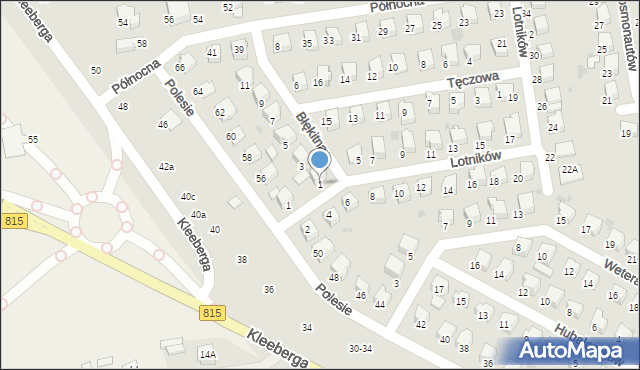 Lubartów, Błękitna, 1, mapa Lubartów