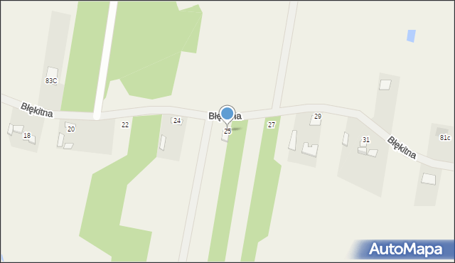 Maków Nowy, Błękitna, 25, mapa Maków Nowy