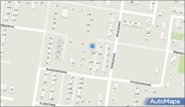 Marki, Błękitna, 17b, mapa Marki