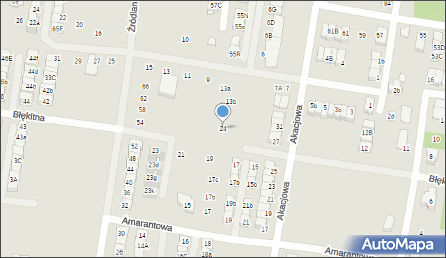Marki, Błękitna, 24, mapa Marki