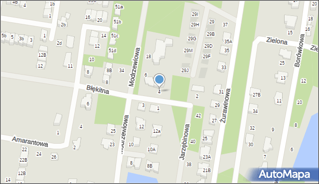 Marki, Błękitna, 4, mapa Marki