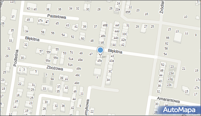 Marki, Błękitna, 45a, mapa Marki