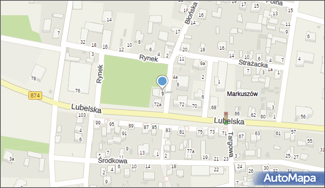 Markuszów, Błońska, 9, mapa Markuszów