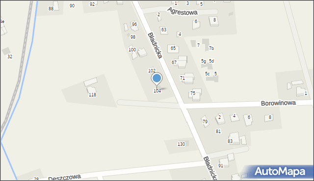 Międzyświeć, Bładnicka, 104, mapa Międzyświeć