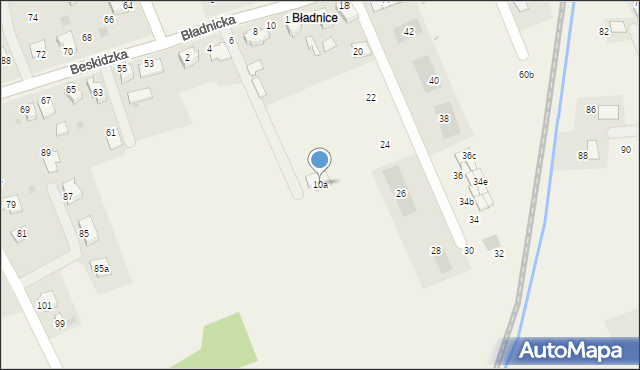 Międzyświeć, Bładnicka, 10a, mapa Międzyświeć