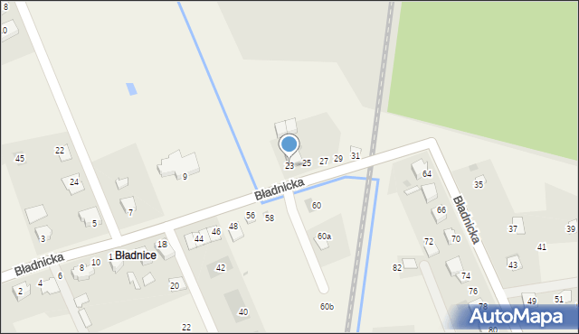 Międzyświeć, Bładnicka, 23, mapa Międzyświeć