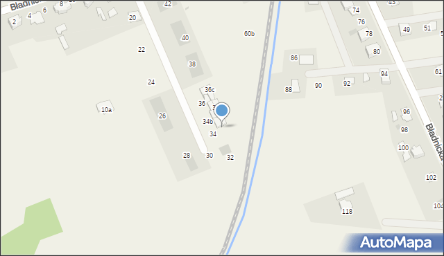 Międzyświeć, Bładnicka, 34a, mapa Międzyświeć