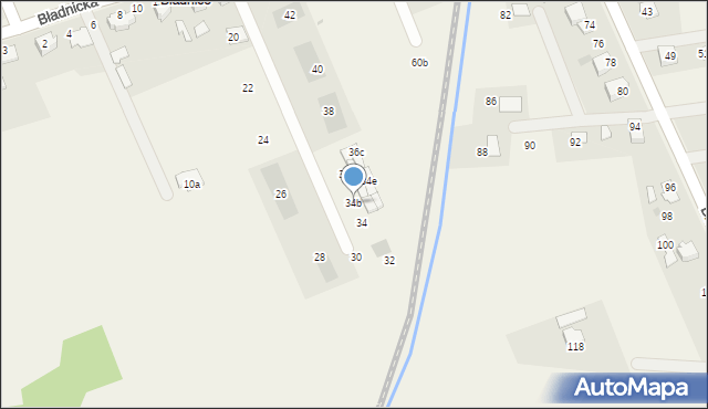 Międzyświeć, Bładnicka, 34b, mapa Międzyświeć