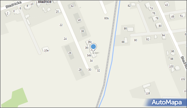 Międzyświeć, Bładnicka, 34c, mapa Międzyświeć