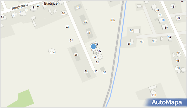 Międzyświeć, Bładnicka, 34d, mapa Międzyświeć
