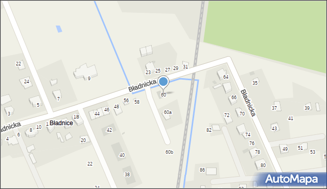Międzyświeć, Bładnicka, 60, mapa Międzyświeć