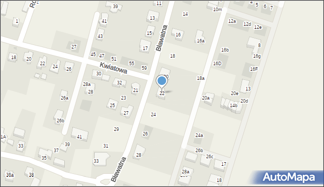 Mirków, Bławatna, 22, mapa Mirków