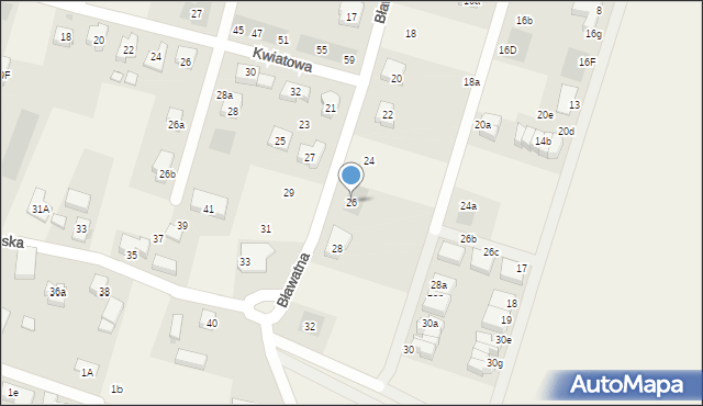 Mirków, Bławatna, 26, mapa Mirków