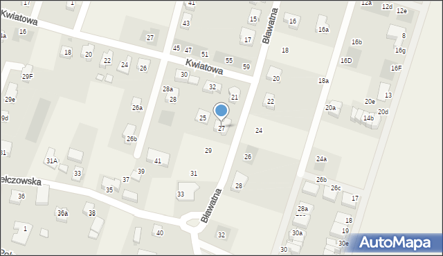 Mirków, Bławatna, 27, mapa Mirków