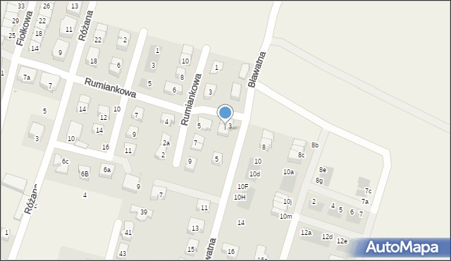 Mirków, Bławatna, 3a, mapa Mirków