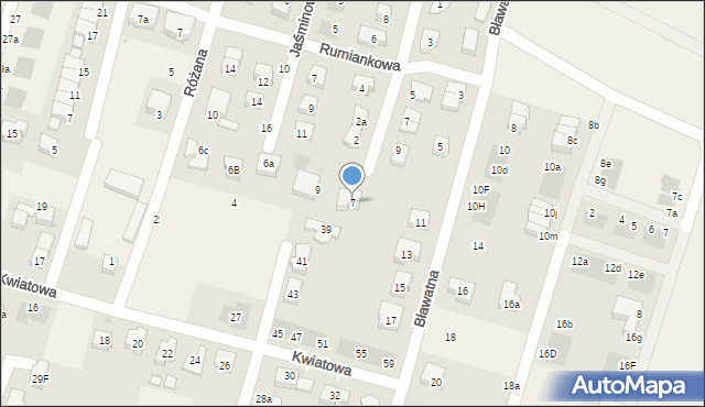 Mirków, Bławatna, 7, mapa Mirków