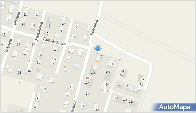 Mirków, Bławatna, 8a, mapa Mirków