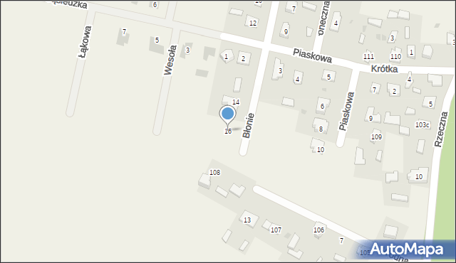 Młodów, Błonie, 16, mapa Młodów