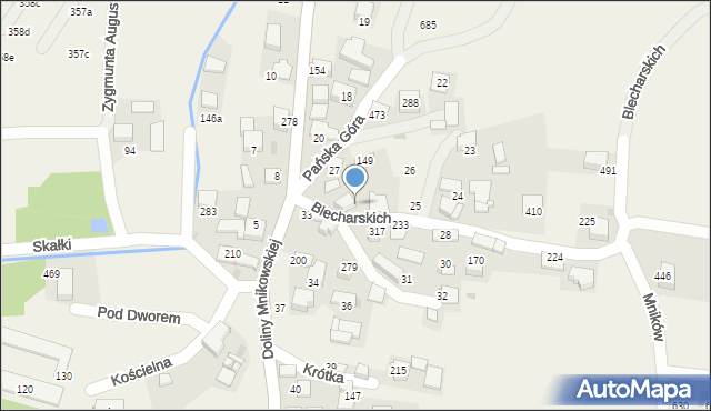 Mników, Blecharskich, 3, mapa Mników