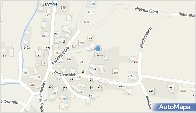 Mników, Blecharskich, 7, mapa Mników