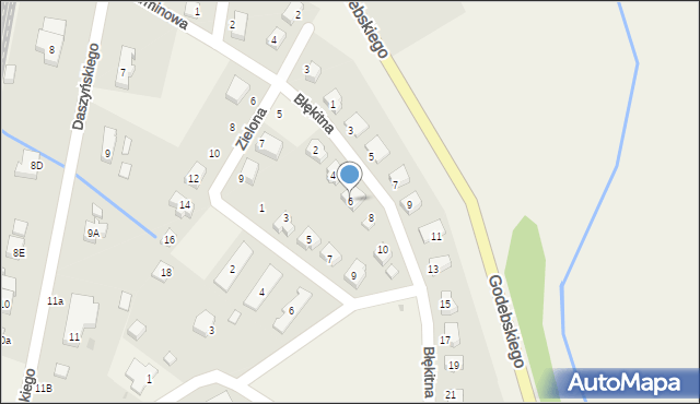 Mysłakowice, Błękitna, 6, mapa Mysłakowice