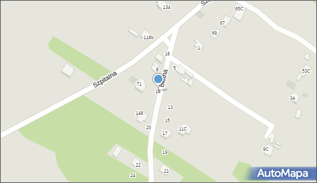 Myszków, Błotna, 18, mapa Myszków