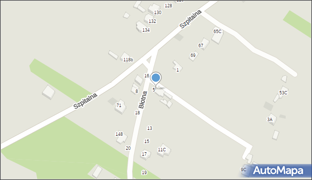 Myszków, Błotna, 7, mapa Myszków