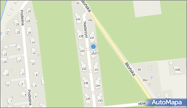Nadarzyn, Błońska, 43J, mapa Nadarzyn